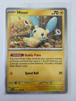 061/182 : Minun : Common Card : Paradox Rift : Pokemon TCG : Regular - Image 1