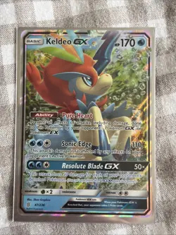 Pokemon TCG Keldeo GX Holo Ultra Rare Card Unified Minds 47/236 - Image 1