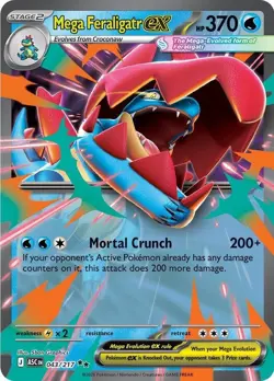 Pokemon TCG Mega Feraligatr ex 043/217 Ascended Heroes Double Rare Card - Image 1