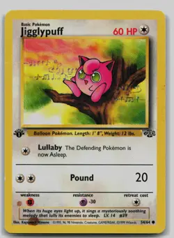Pokemon TCG Jigglypuff Jungle 54/64 1st Edition LP - Image 1