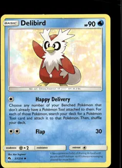 Pokemon Delibird 57/214 Lost Thunder Non Holo Uncommon 2 Card Lot - Image 1