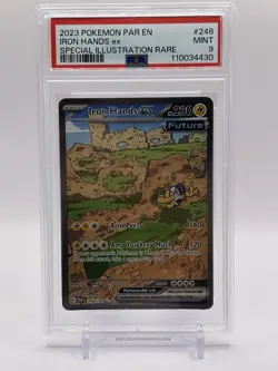 2023 POKEMON PAR EN-PARADOX RIFT SPECIAL ILLUSTRATION RARE IRON HANDS EX PSA 9 - Image 1
