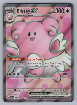 BLISSEY EX 201/167 ULTRA RARE TWILIGHT MASQUERADE POKEMON HOLO NM TWM 2024 - Image 1