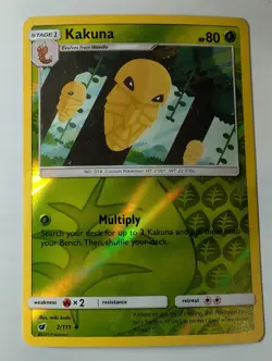 Kakuna 2/111 SM Crimson Invasion Reverse Pokemon Holo Foil Nice! - Image 1