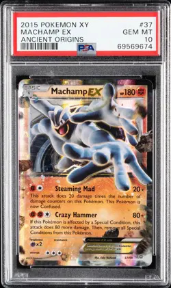 2015 #37 Machamp EX PSA 10 XY Ancient Origins Pokemon - Image 1