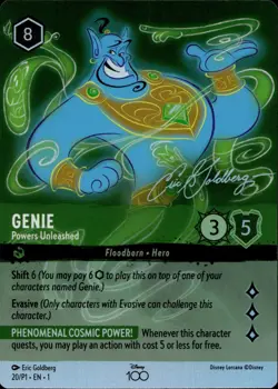 Lorcana Disney 100 Promos Genie - Powers Unleashed (Alternate Art) 20 Holo NM/M - Image 2