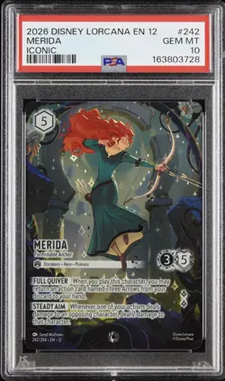 Disney Lorcana Iconic Merida Formidable Archer #242 Wilds Unknown PSA 10 - Image 2