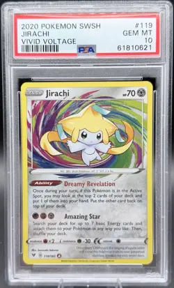 PSA 10 Jirachi Amazing Rare 119/185 Holo Vivid Voltage 2020 Pokemon SWSH - Image 1