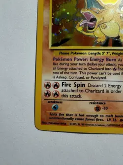 1999 Pokemon Base Set Charizard Holo 4/102 Unlimited Rare Holographic Ungraded - Image 4