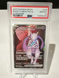 Pokemon Team Rocket's Mewtwo ex 213/182 Destined Rivals PSA 10 - Image 1