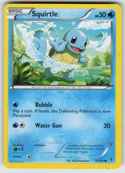 Squirtle 14/101 Common Plasma Blast Pokemon Moderately Played - Image 1