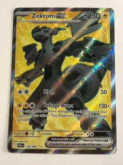 Pokemon TCG Black Bolt Full Art Zekrom EX 158/086 Near Mint - Image 1