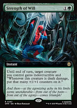 NM Extended Art Strength of Will, MTG, Marvel's Spider-Man, Magic, 267 - Image 1