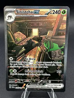 2024 Pokemon Twilight Masquerade Sinistcha ex IR #210/167 Illustration Rare Near - Image 1