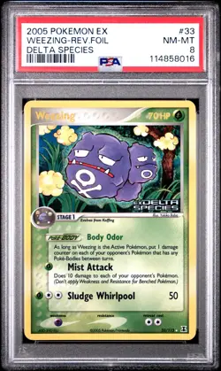 2005 POKEMON EX DELTA SPECIES WEEZING #33 REVERSE PSA 8 NM #114858016 - Image 1