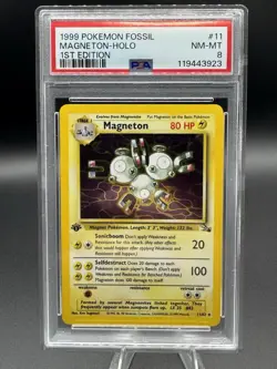 PSA 8 Magneton (1st edition) - 11/62 Fossil Holo - Pokemon TCG Near Mint - Image 1