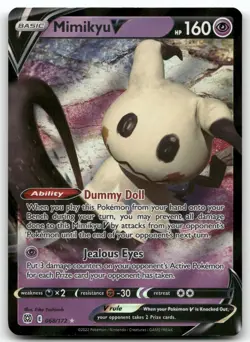 MIMIKYU V 068/172 V RARE BRILLIANT STARS POKEMON NEAR MINT - Image 1