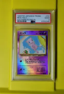 1999 POKEMON JAPANESE PROMO SOUTHERN ISLANDS SOUTHERN ISLAND-R.I. MEW-HOLO PSA 2 - Image 1
