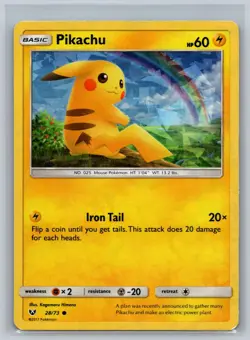 Pikachu (Cracked Ice Holo) 28/073 Holo Deck Exclusives Pokemon Card Holo MP - Image 1