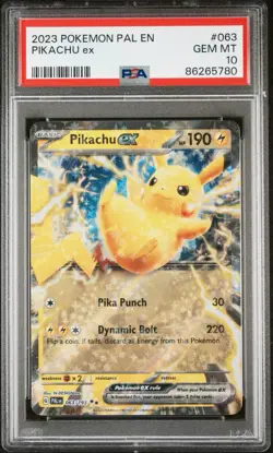 2023 Pokemon Pikachu ex 063/193 Sv02: Paldea Evolved Holo PSA 10 💎 - Image 1