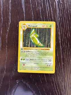 Pokemon Metapod 1st Edition Shadowless 54/102 Base Set Vintage 1999 - MP - Image 1