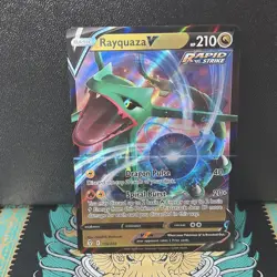 Pokemon TCG Rayquaza v Crown Zenith Full Art Ultra Rare Holo Card 100/159 - Image 1