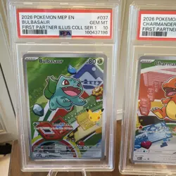 POKEMON FIRST PARTNER ILLUSTRATION PSA 10 SEQUENTIAL SET 37 38 39 GEN 1 KANTO - Image 2