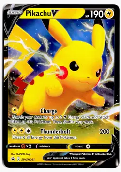Pikachu V SWSH061 Holo Promo Sword & Shield Promo Pokemon NM - Image 1