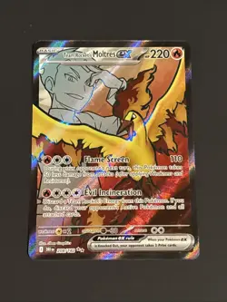 Pokemon TCG Team Rockets Moltres EX Full Art #208/182 Destined Rivals NM - Image 1