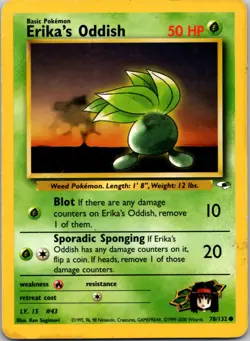 Erika's Oddish 78/132 Common Gym Heroes Pokemon Near Mint - Image 1