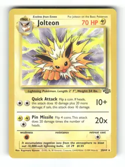 Jolteon - 20/64 - Jungle - Pokemon - Rare - LP - Image 1