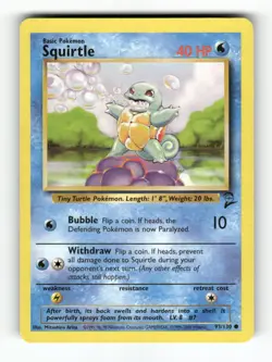 Squirtle - 93/130 - Base Set 2 - Pokemon - Common - LP - Image 1