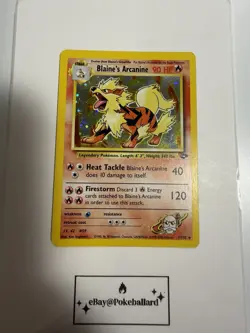 🔥 Pokemon TCG Vintage Blaine's Arcanine Gym Challenge 1/132 Holo Rare LP WOTC - Image 1