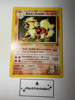 🔥 Pokemon TCG Vintage Blaine's Arcanine Gym Challenge 1/132 Holo Rare LP WOTC - Image 2