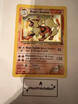 🔥 Pokemon TCG Vintage Blaine's Arcanine Gym Challenge 1/132 Holo Rare LP WOTC - Image 3