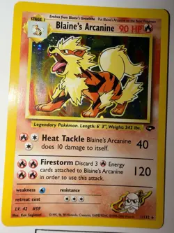 🔥 Pokemon TCG Vintage Blaine's Arcanine Gym Challenge 1/132 Holo Rare LP WOTC - Image 4