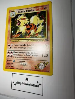 🔥 Pokemon TCG Vintage Blaine's Arcanine Gym Challenge 1/132 Holo Rare LP WOTC - Image 5