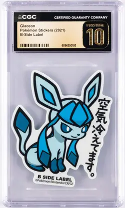 2021 POKEMON STICKERS B-SIDE LABEL GLACEON CGC 10 PERFECT - Image 1