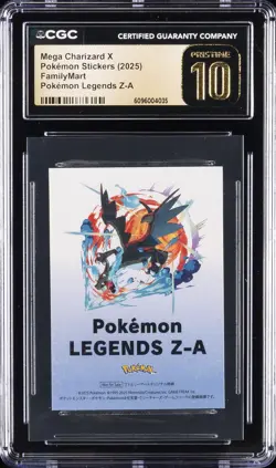 2025 POKEMON STICKERS MEGA CHARIZARD X CGC 10 PERFECT - Image 1