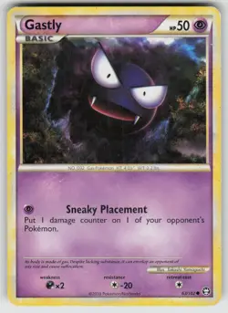 Gastly 63/102 Common HGSS Triumphant Pokemon Heavily Played - Image 1