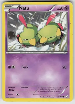Natu 55/113 Common Legendary Treasures Pokemon Heavily Played - Image 1