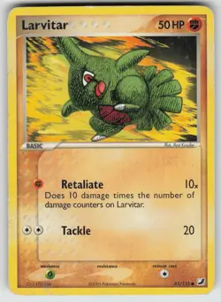 Larvitar 61/115 Common Unseen Forces Pokemon Heavily Played - Image 1