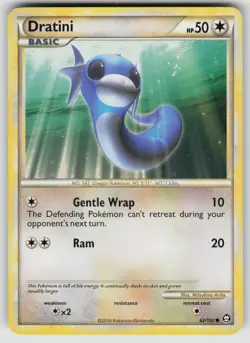 Dratini 62/102 Common HGSS Triumphant Pokemon Heavily Played - Image 1
