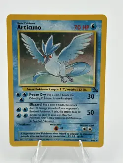 ARTICUNO Fossil 2/62 Unlimited Holo Rare WOTC Pokemon TCG LP - Image 1