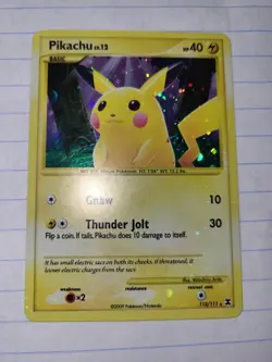 Pikachu Rising Rivals Pokemon Card Secret Rare Holo 112/111 - Image 1