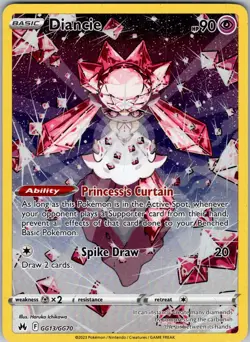 Diancie GG13/GG70 Holo Crown Zenith Galarian Gallery Pokemon NM - Image 1