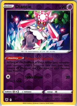Diancie 068/189 Rare Astral Radiance Pokemon Reverse Holo Near Mint - Image 1
