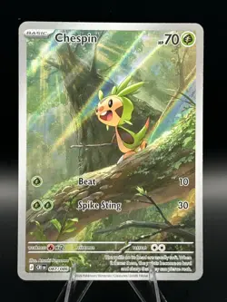 Chespin 2026 Pokemon Mega Evolution Chaos Rising #087/086 Illustration Rare 087 - Image 1
