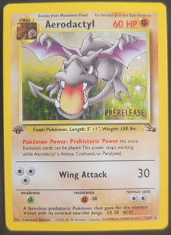 Pokemon Aerodactyl (Prerelease) 1/62 Promo WoTC Promo Fossil MP - Image 1
