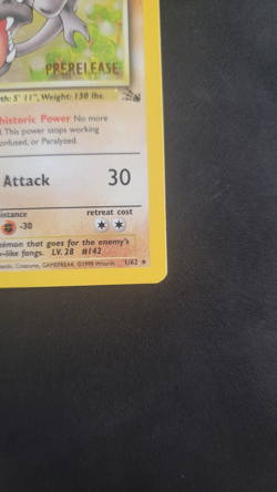 Pokemon Aerodactyl (Prerelease) 1/62 Promo WoTC Promo Fossil MP - Image 4